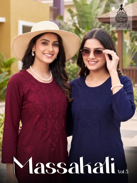 Massakali Vol 5 By Kajal Style Rayon Lucknowi Kurti With Bottom
